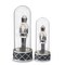Set of 2 Black & Gold Nutcracker Soldiers Under Glass Cloche – Elegant Christmas Décor